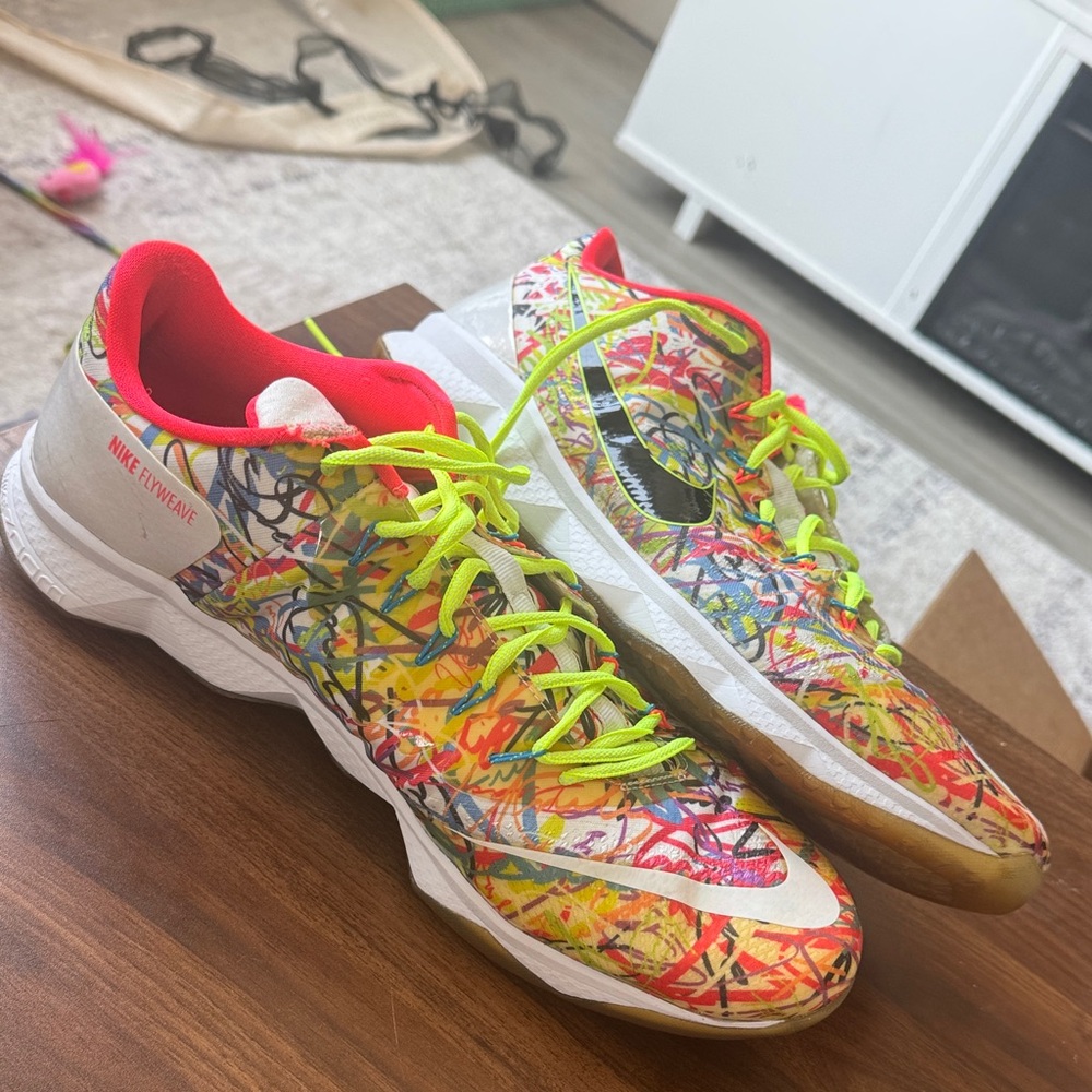 Calvin Johnson CJ81 “Megatrons” Nike Flyweave Multicolor Graffiti Training Shoes